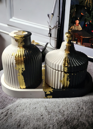 Подарочный набор кашпо ваза, подставка, покрышка