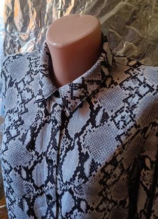 Долга рубашка блузка женская в принт питона3 фото