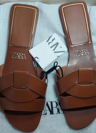 Шльопанці шкіряні від zara3 фото