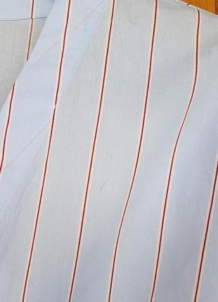 Стильная хлопковая блуза в полоску h&amp;m с пышными рукавами и широким поясом.8 фото