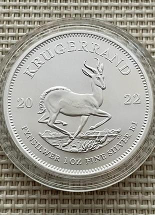 Срібна інвестеційна монета "кругеранд 2022"1 фото
