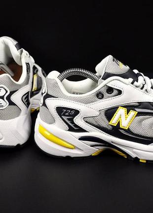 Кросівки жіночі new balance 725 white & gray & black & yellow3 фото