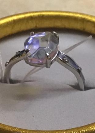 Серебряное кольцо с кристалом аврора размер 171 фото