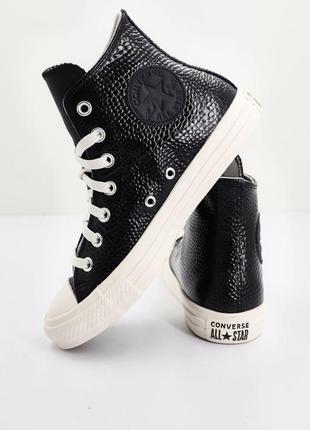 Чорні високі кеди з тисненням converse chuck taylor all star 🛍️1+1=3🛍️