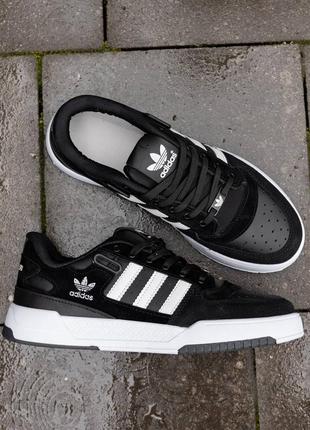 Чоловічі чорні кросівки adidas forum low black white8 фото