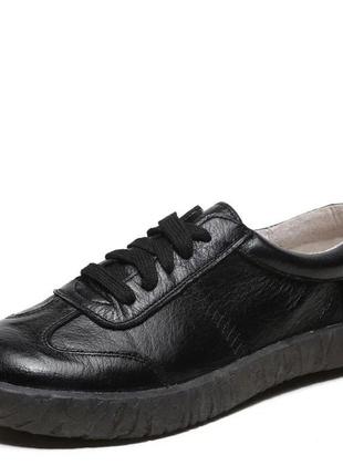 Туфли женские черные из натуральной кожи - комфорт и стиль в каждом шаге (размер 6,5 (36)) подробнее1 фото