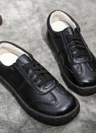 Туфли женские черные из натуральной кожи - комфорт и стиль в каждом шаге (размер 6,5 (36)) подробнее3 фото