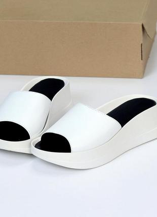 Шлепанцы "nave", белая, натуральная кожа