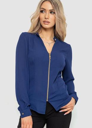 Блуза жіноча шифонова, колір темно-синій, 186r504