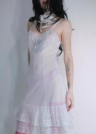 Роскошное бельевое платье ночневое полупрозрачное, платье комбинация