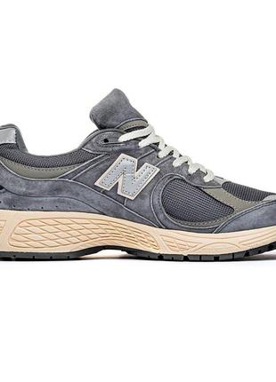 New balance 2002r dark grey cream чоловічі якість висока , повсякденні кросівки стильні зручні2 фото