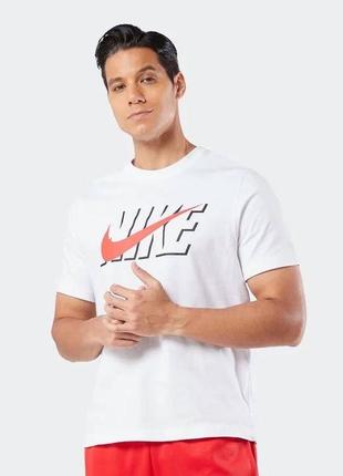 Футболка nike tee swoosh block white