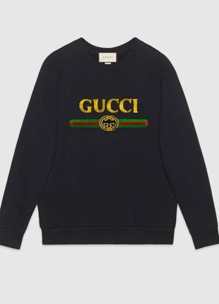 Чорний світшот в стилі gucci 🛍️1+1=3🛍️