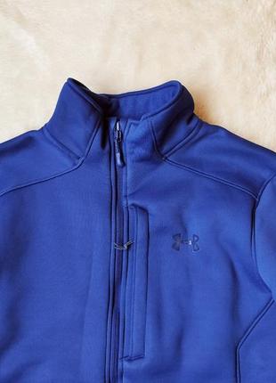 Синяя спортивная куртка кофта теплая толстовка с молнией зип флиска свитшот деми under armour9 фото