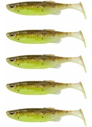 Силікон savage gear fat minnow t-tail 130 mm 20.0g green pearl yellow (5 шт./пач.)1 фото