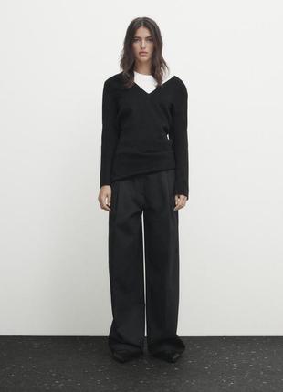 Жіночі чорні штани full length із защіпами, розмір 38