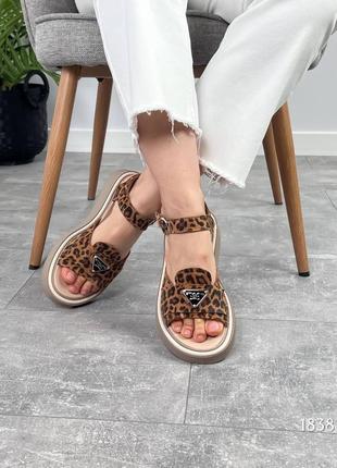 Стильні босоніжки leopard