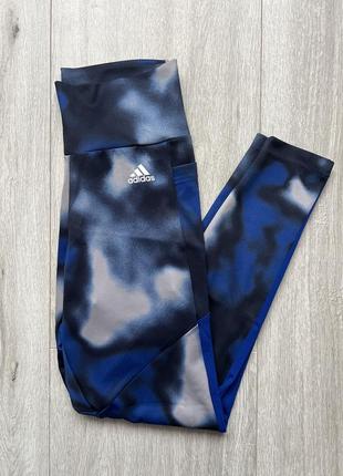 Лосіни легінси adidas aeroready сині спортивні для спорту лосини