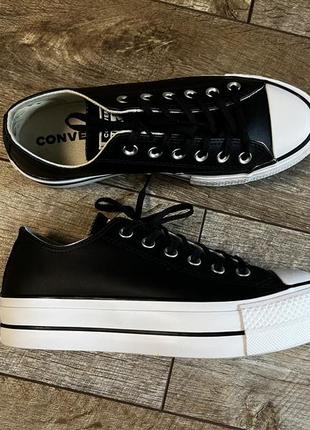 Чорні шкіряні кеди converse 39 розмір