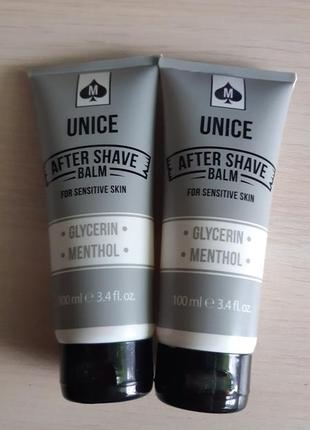 Чоловічий бальзам після гоління unice для всіх типів шкіри, з гліцерином та ментолом юнайс