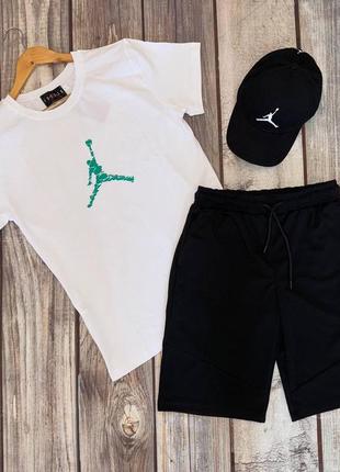 Літній чоловічий спортивний костюм комплект футболка і шорти jordan 23