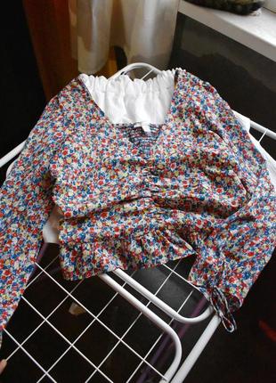 Шифонова блуза в квітковий принт h&m