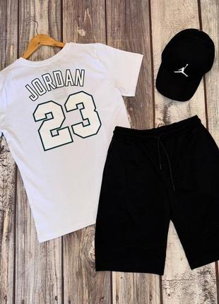 Літній чоловічий спортивний костюм комплект футболка і шорти jordan paris psg