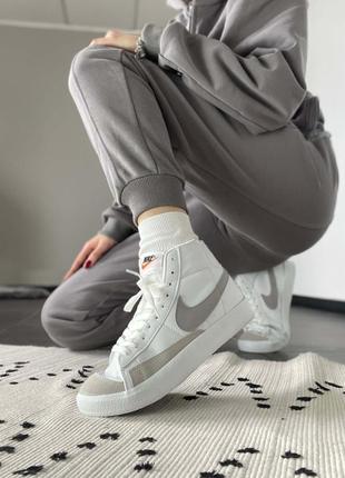 Кроссовки nike blazer white silver3 фото