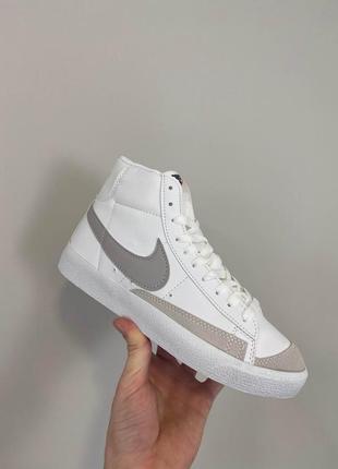 Кроссовки nike blazer white silver5 фото