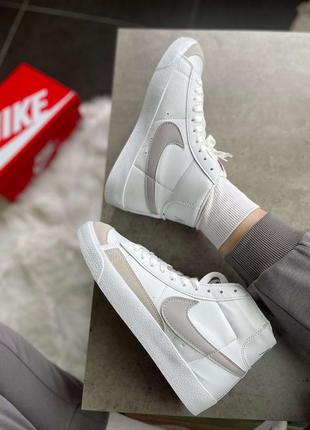 Кроссовки nike blazer white silver9 фото