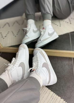 Кроссовки nike blazer white silver4 фото