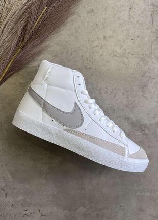 Кроссовки nike blazer white silver2 фото