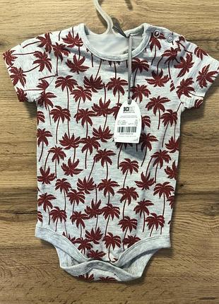 Милый коттоновый боди с коротким рукавом для возраста 0-3м