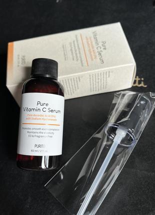 Purito pure vitamin c serum сыворотка с витамином с (5% аскорбиновой кислоты), 60мл