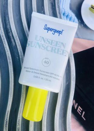 ✔️оригінал сонцезахисний крем з spf 40 pa +++ обличчя supergoop unseen sunscreen