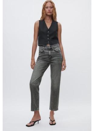 Джинси straight cropped zara