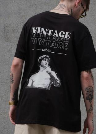 Оверсайз футболка с принтом without vintage black