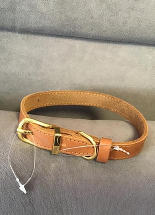 Новый кожаный ошейник для мелких пород и щенков (28-38 см)