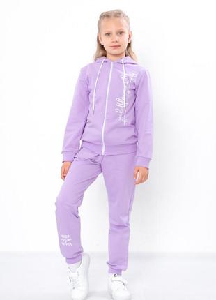 Спортивный костюм сиреневый, персиковый, розовый для девочки с худи на молнии, на...