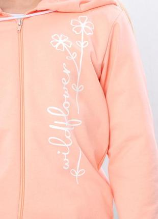 Спортивный костюм сиреневый, персиковый, розовый для девочки с худи на молнии, на...