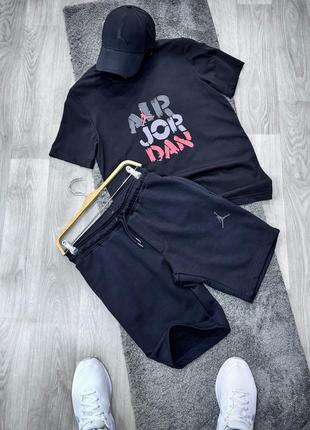 Літній чоловічий спортивний костюм комплект футболка і шорти air jordan
