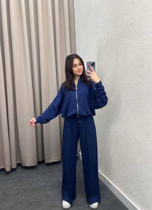 Той самий костюм в стилі zara😍 жіночий оверсайз комплект зіп кофта на блискавці і широкі штани вільного крою зара весняний