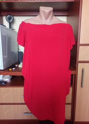 Платье летнее яркое красное большое размером