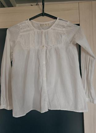 Блуза біла від zara  9/10 років