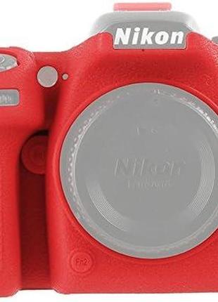 Защитный силиконовый чехол для фотоаппаратов nikon d7500  - красный