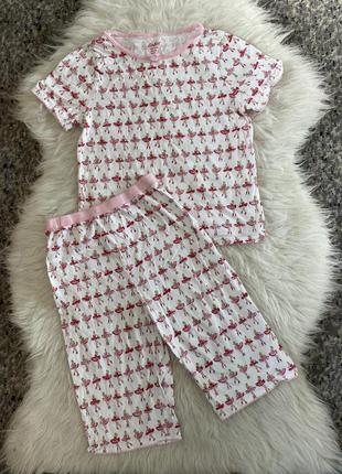 Бавовняна піжама в принт для дівчинки