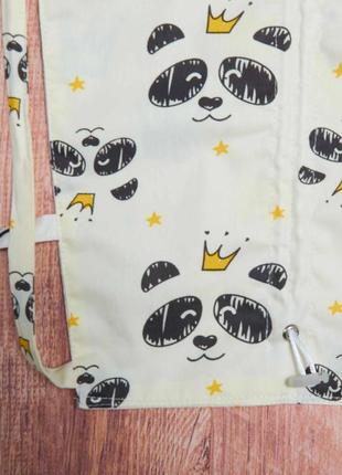 Солнцезащитная шторка на коляску, с принтом - панды+ короны