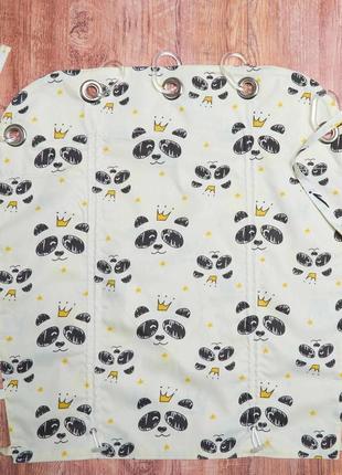 Солнцезащитная шторка на коляску, с принтом - панды+ короны