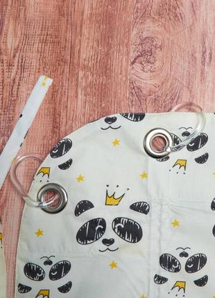 Солнцезащитная шторка на коляску, с принтом - панды+ короны