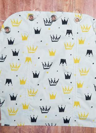 Солнцезащитная шторка на коляску, с принтом - панды+ короны